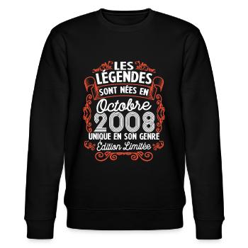 Vintage Cadeau Anniversaire Octobre 2008 - Sweat bio CHANGER Stanley/Stella Unisexe - noir - Devant - Nik (191cm) & Marisol (170cm)