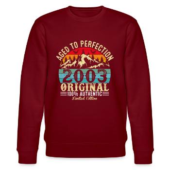Aged to perfection 2003 Original - Stanley/Stella CHANGER Unisex Organic Sweatshirt - burgundy - Front - Nik (191cm) & Marisol (170cm)