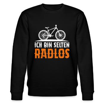Ich Bin Selten Radlos - Stanley/Stella Unisex Bio-Sweatshirt CHANGER  - Schwarz - Vorne - Nik (191cm) & Marisol (170cm)