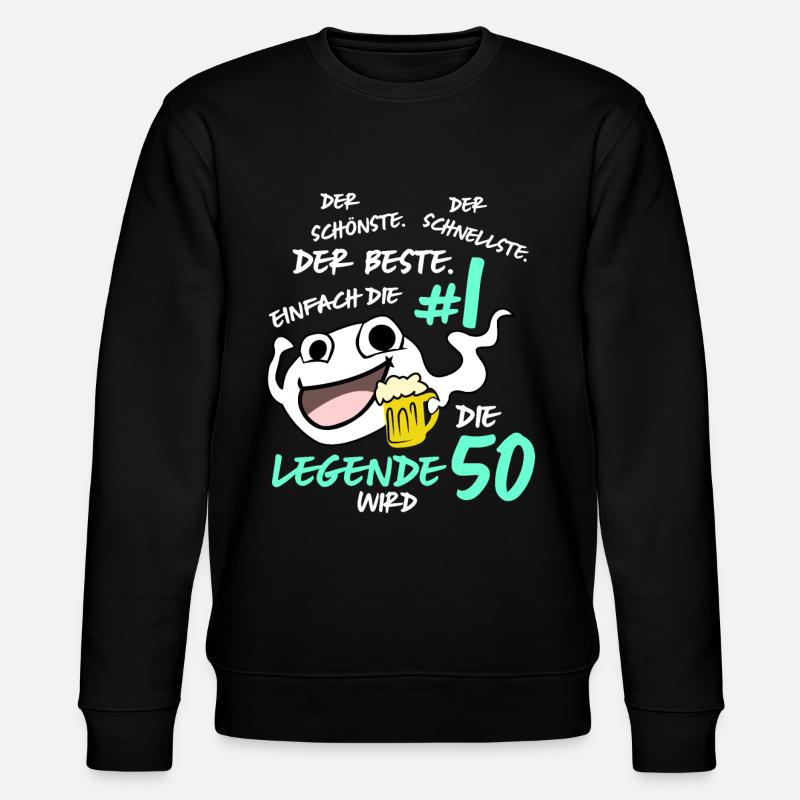 Die Legende Wird 50 Jahre - Stanley/Stella Unisex Bio-Sweatshirt CHANGER  - Schwarz