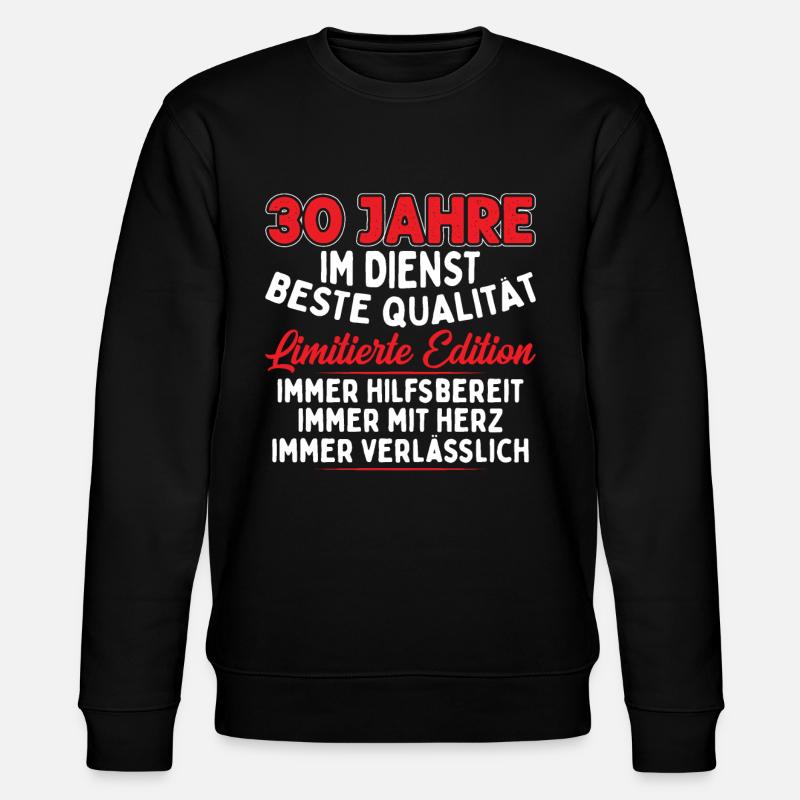 30 Jahre Im Dienst - Stanley/Stella Unisex Bio-Sweatshirt CHANGER  - Schwarz