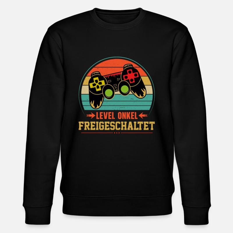 Level Onkel Freigeschaltet - Stanley/Stella Unisex Bio-Sweatshirt CHANGER  - Schwarz