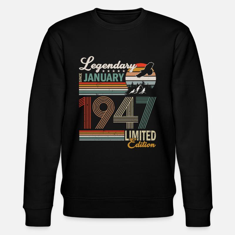 Januar 1947 - Stanley/Stella Unisex Bio-Sweatshirt CHANGER  - Schwarz