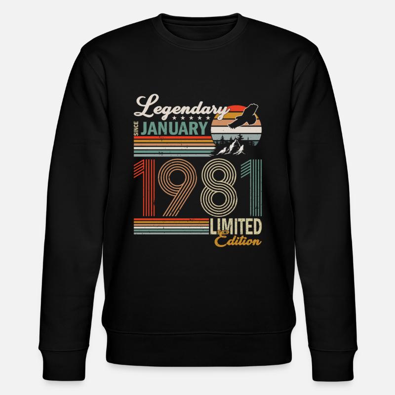Awesome seit Januar 1981 - Stanley/Stella Unisex Bio-Sweatshirt CHANGER - Schwarz