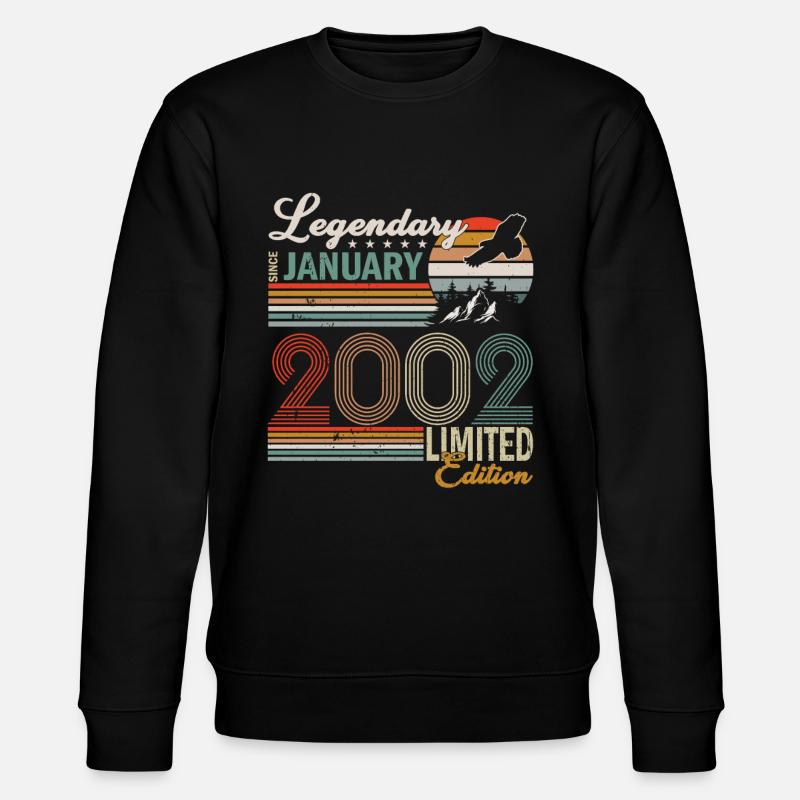 Janvier 2002 né - Sweat bio CHANGER Stanley/Stella Unisexe - noir