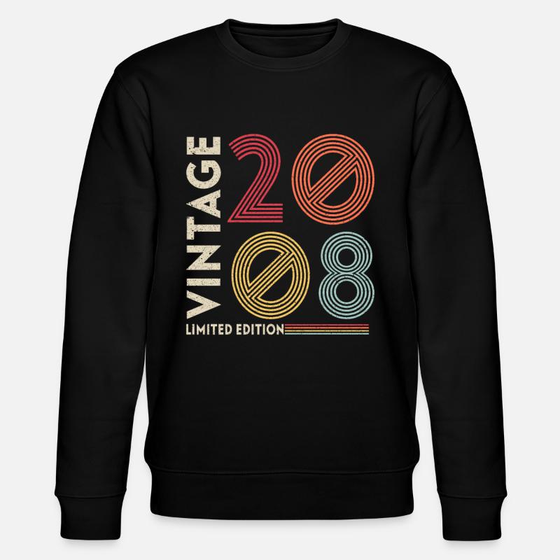 Millésime 2008 Anniversaire - Sweat bio CHANGER Stanley/Stella Unisexe - noir