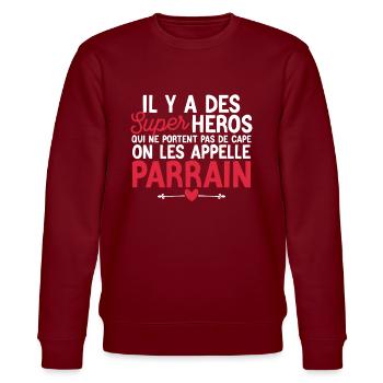Super-héros Sans Cape : Le Parrain - Sweat bio CHANGER Stanley/Stella Unisexe - bordeaux - Devant - Nik (191cm) & Marisol (170cm)