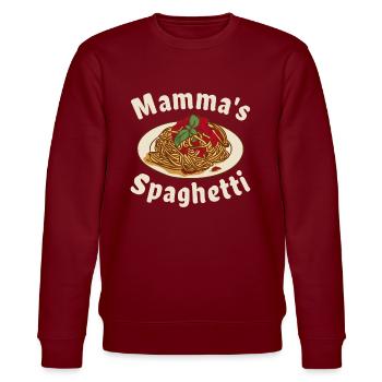 Mamma's Spaghetti - Stanley/Stella Unisex Bio-Sweatshirt CHANGER  - Burgunderrot - Vorne - Nik (191cm) & Marisol (170cm)