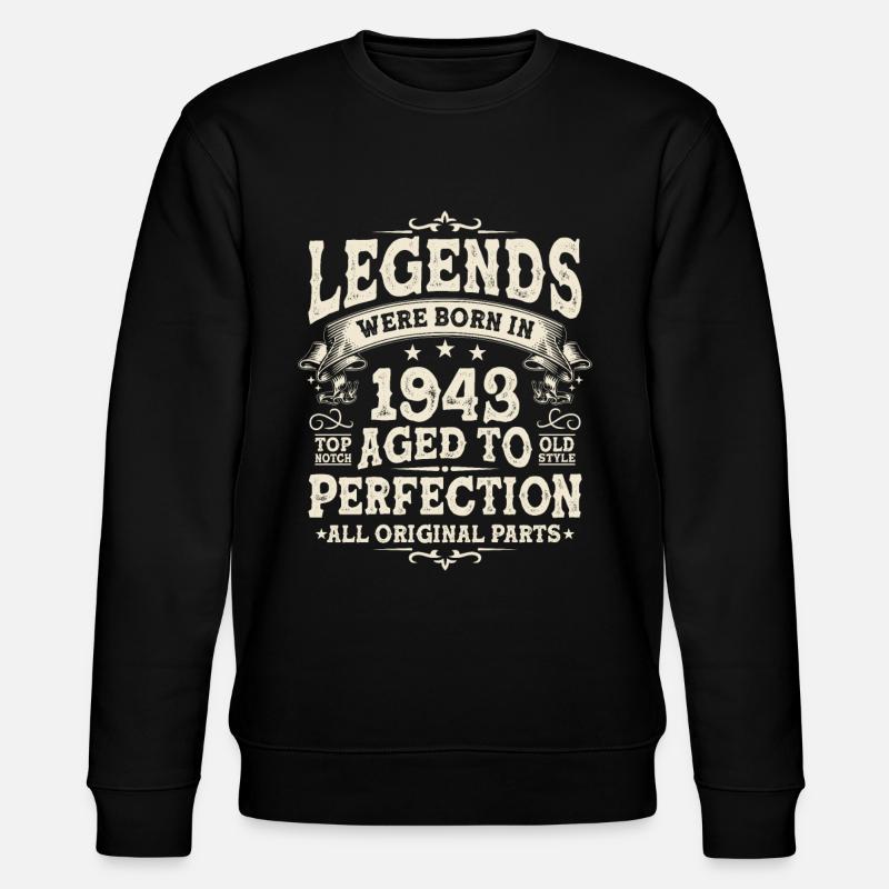 1943 Birthday legend - Stanley/Stella CHANGER Unisex Organic Sweatshirt - black