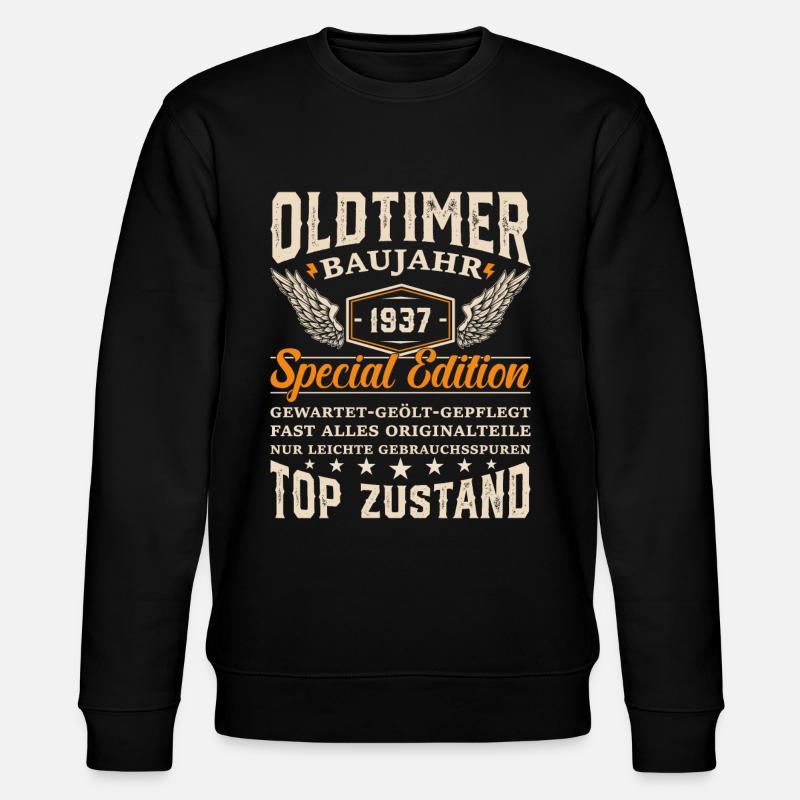 1937 Oldtimer Geschenk - Stanley/Stella Unisex Bio-Sweatshirt CHANGER  - Schwarz