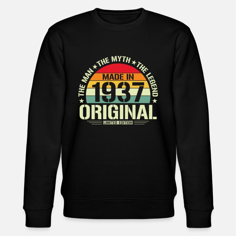 Anniversaire de 1937 - Sweat bio CHANGER Stanley/Stella Unisexe - noir