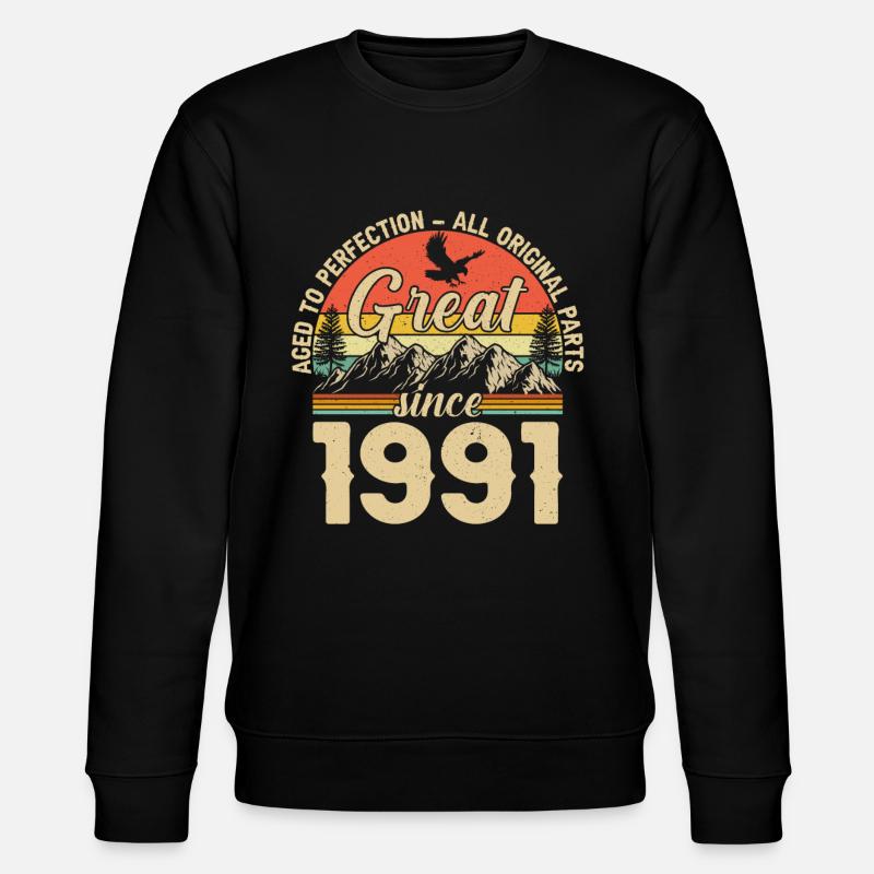 1991 - Un millésime Millésime - Sweat bio CHANGER Stanley/Stella Unisexe - noir
