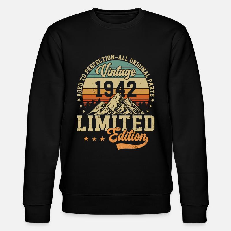 Vintage 1942 Birthday - Stanley/Stella CHANGER Unisex Organic Sweatshirt - black