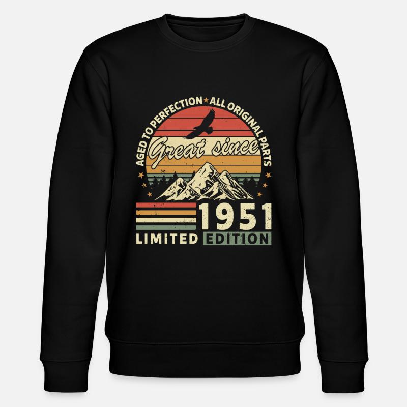Millésime 1951 Anniversaire - Sweat bio CHANGER Stanley/Stella Unisexe - noir