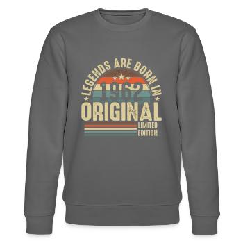 Legenden werden 1962 geboren - Stanley/Stella Unisex Bio-Sweatshirt CHANGER  - Burgunderrot - Vorne - Nik (191cm) & Marisol (170cm)