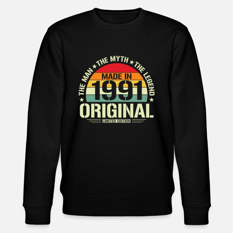 Legendary 33rd Birthday 1991 - Stanley/Stella CHANGER Unisex Organic Sweatshirt - black