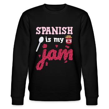 Spanisch ist meine Marmelade - Stanley/Stella Unisex Bio-Sweatshirt CHANGER  - Schwarz - Vorne - Nik (191cm) & Marisol (170cm)