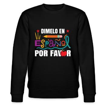 Lustige Schule Spanischlehrer - Stanley/Stella Unisex Bio-Sweatshirt CHANGER  - Schwarz - Vorne - Nik (191cm) & Marisol (170cm)