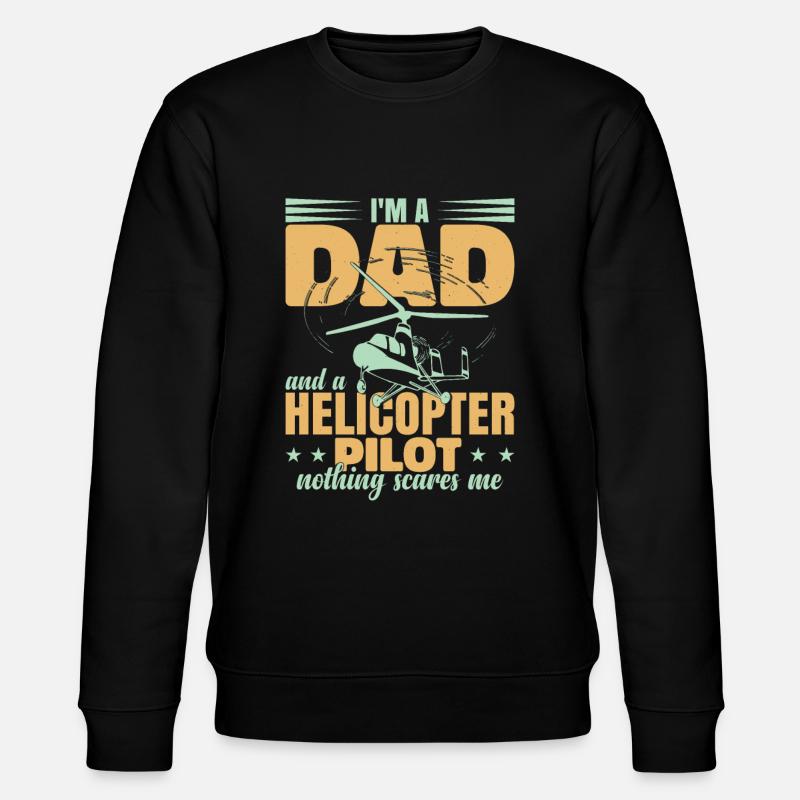 Helicopter Pilot Dad - Stanley/Stella CHANGER Unisex Organic Sweatshirt - black