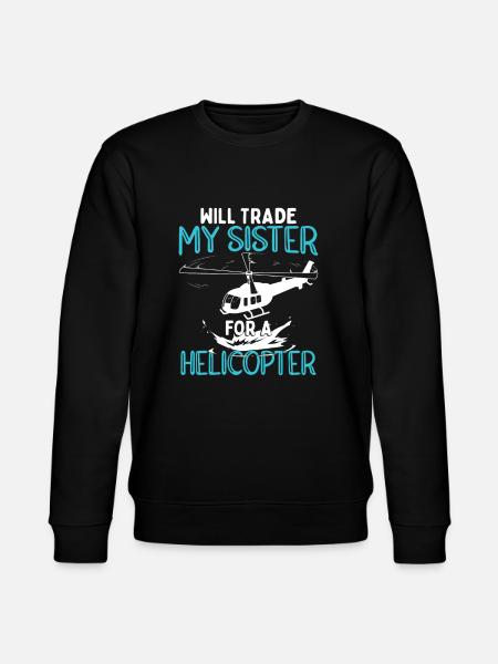 Funny Kids Helicopter - Stanley/Stella CHANGER Unisex Organic Sweatshirt - black