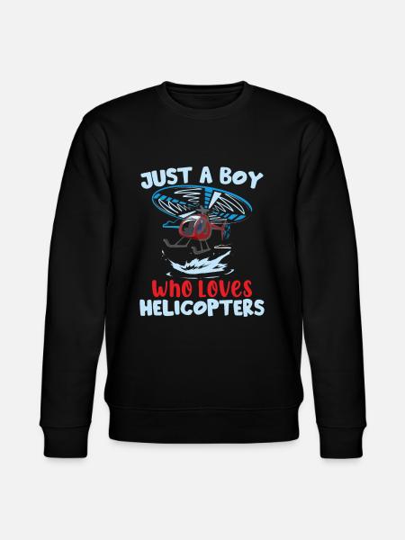 Boy Helicopter Pilot - Stanley/Stella CHANGER Unisex Organic Sweatshirt - black
