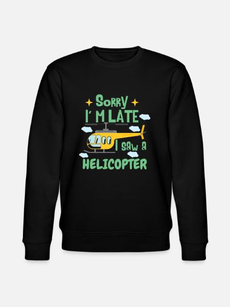 Funny Kids Helicopter - Stanley/Stella CHANGER Unisex Organic Sweatshirt - black