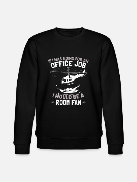 Funny Pilot Humor Helicopter - Stanley/Stella CHANGER Unisex Organic Sweatshirt - black