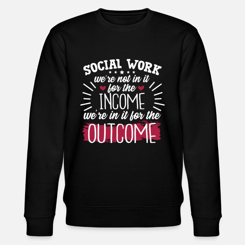 Citation en travail social - Sweat bio CHANGER Stanley/Stella Unisexe - noir