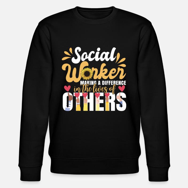Travailleur social Tournesol - Sweat bio CHANGER Stanley/Stella Unisexe - noir