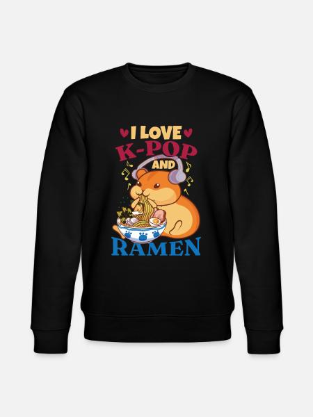 I Love K-Pop And Ramen - Stanley/Stella CHANGER Unisex Organic Sweatshirt - black