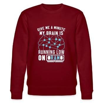 IT Support - Stanley/Stella CHANGER Unisex Organic Sweatshirt - burgundy - Front - Nik (191cm) & Marisol (170cm)