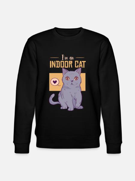 Ich bin eine Hauskatze - Stanley/Stella Unisex Bio-Sweatshirt CHANGER  - Schwarz