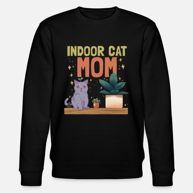 Indoor-Katzenmutter - Stanley/Stella Unisex Bio-Sweatshirt CHANGER  - Schwarz