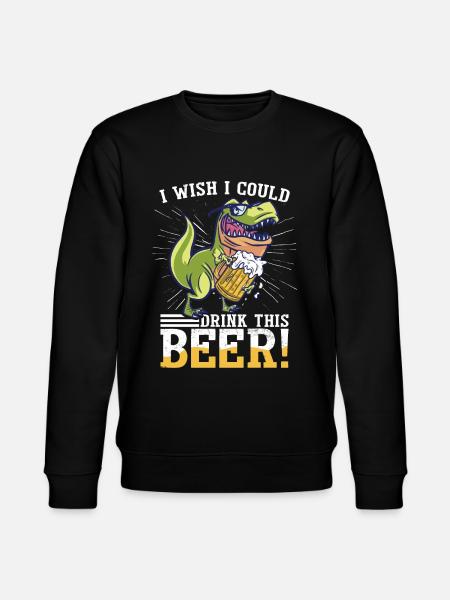 Beer T-Rex Funny Dinosaur - Stanley/Stella CHANGER Unisex Organic Sweatshirt - black