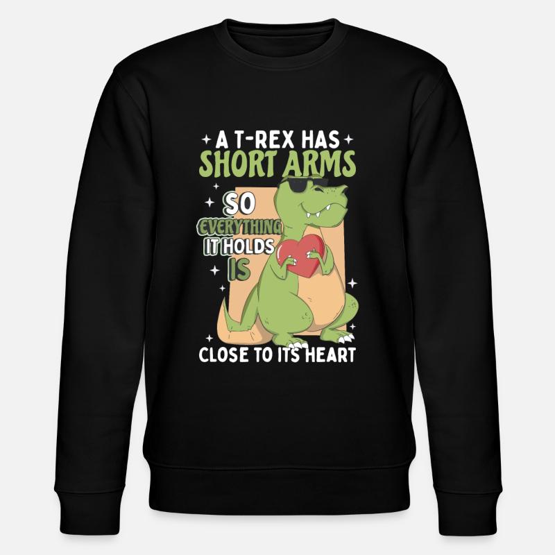 Süßer Dinosaurier T-Rex Kinder - Stanley/Stella Unisex Bio-Sweatshirt CHANGER  - Schwarz