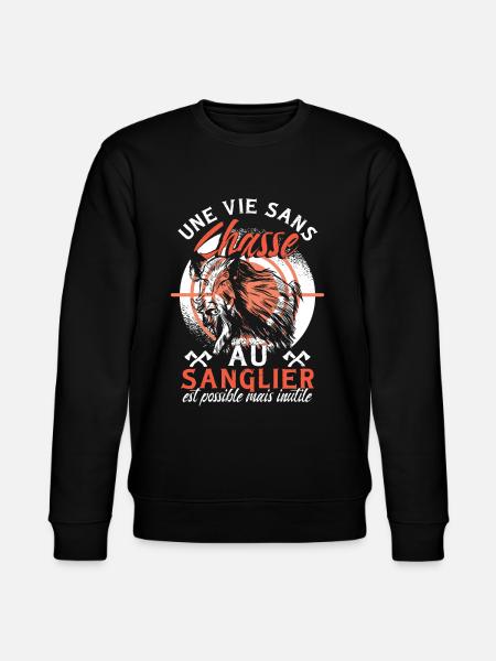 Chasseur De Sanglier - Sweat bio CHANGER Stanley/Stella Unisexe - noir