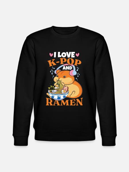 I Love K-Pop And Ramen - Stanley/Stella CHANGER Unisex Organic Sweatshirt - black
