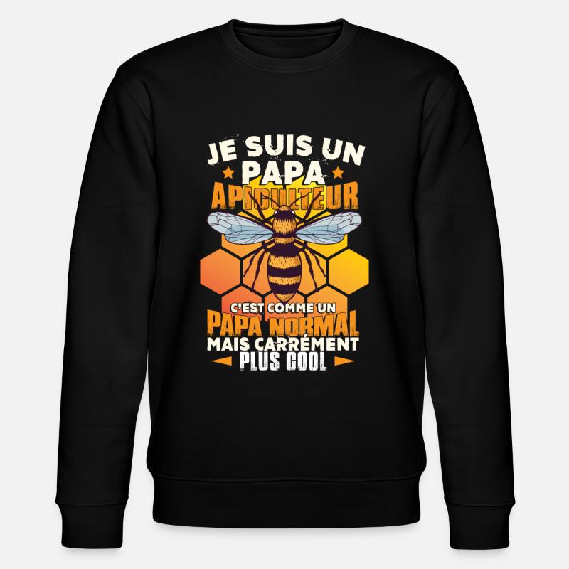 Papa Apiculteur Apiculture - Sweat bio CHANGER Stanley/Stella Unisexe - noir