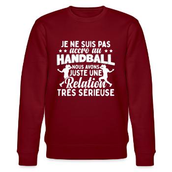 Drôle Handball Cadeau - Sweat bio CHANGER Stanley/Stella Unisexe - bordeaux - Devant - Nik (191cm) & Marisol (170cm)