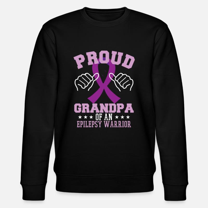 Stolzer Opa eines Epilepsiekriegers - Stanley/Stella Unisex Bio-Sweatshirt CHANGER  - Schwarz