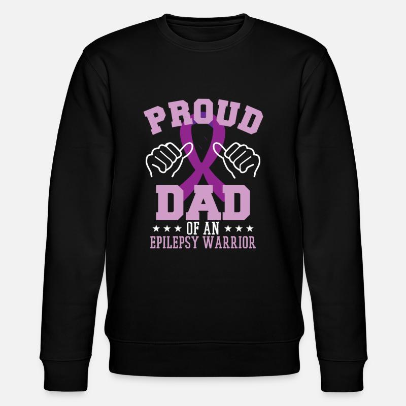 Stolzer Vater eines Epilepsiekriegers - Stanley/Stella Unisex Bio-Sweatshirt CHANGER  - Schwarz