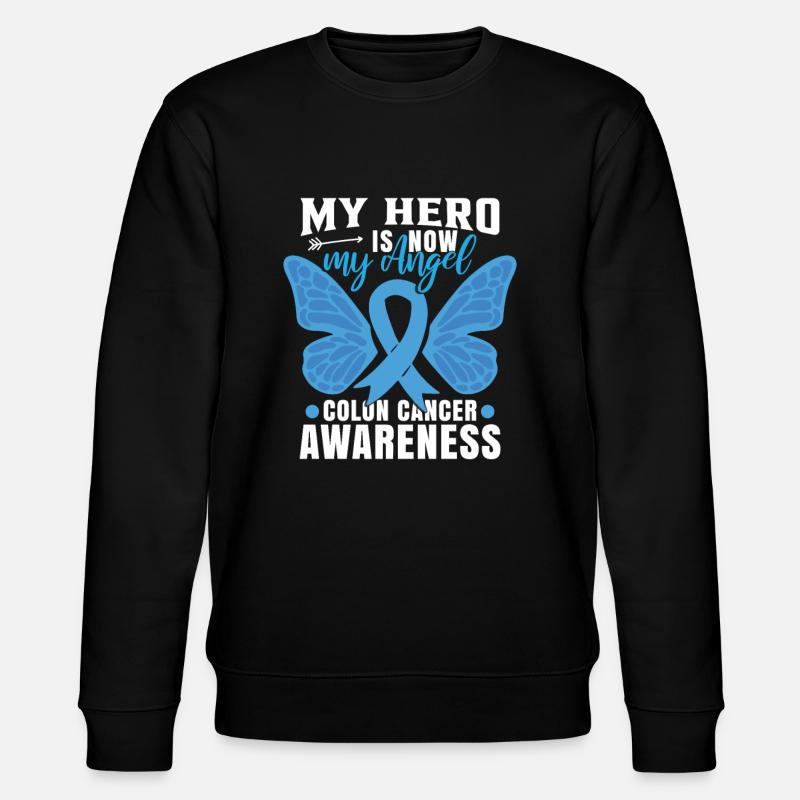 Darmkrebs Bewusstsein Schmetterling - Stanley/Stella Unisex Bio-Sweatshirt CHANGER  - Schwarz