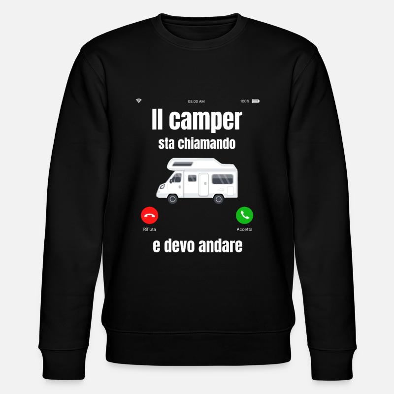 The camper is calling - Stanley/Stella CHANGER Unisex Organic Sweatshirt - black