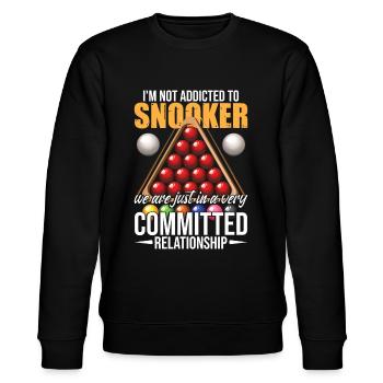 Snooker Funny - Stanley/Stella CHANGER Unisex Organic Sweatshirt - black - Front - Nik (191cm) & Marisol (170cm)