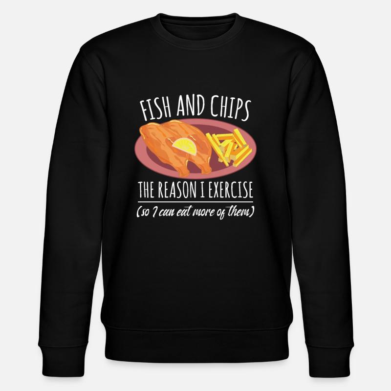 Fish And Chips - Stanley/Stella CHANGER Unisex Organic Sweatshirt - black