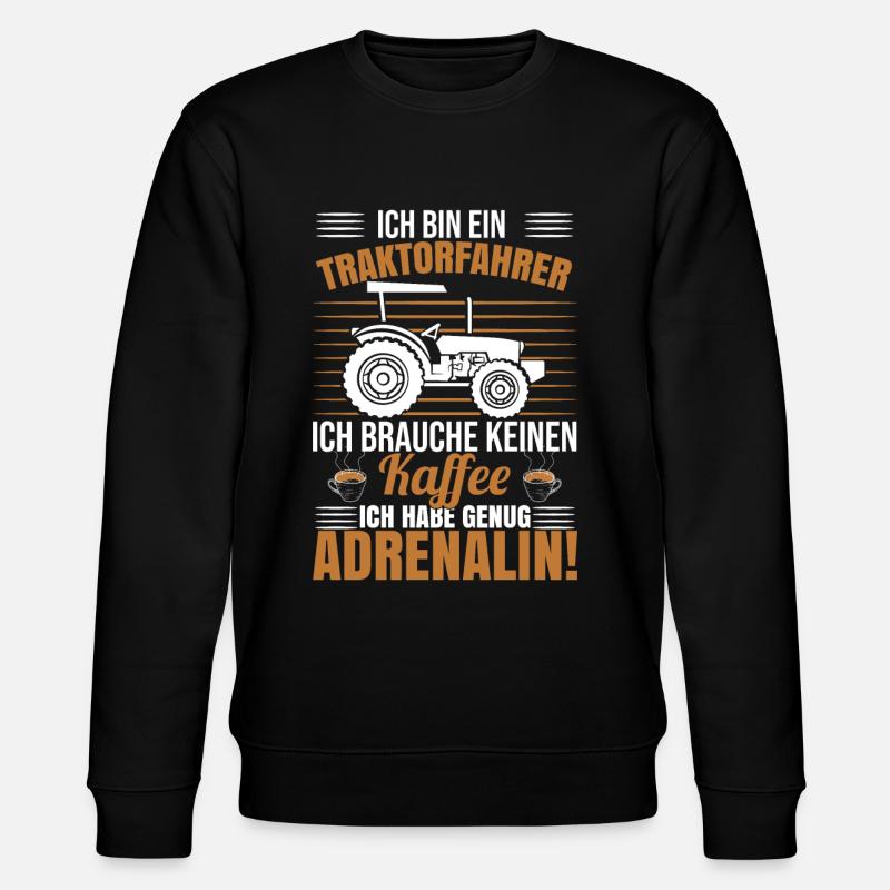 Ich Bin Ein Traktorfahrer - Stanley/Stella Unisex Bio-Sweatshirt CHANGER  - Schwarz