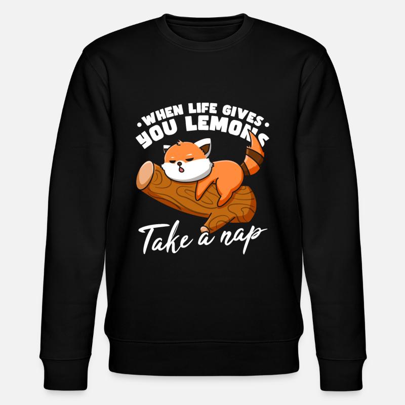 Funny Sleeping Red Panda - Stanley/Stella CHANGER Unisex Organic Sweatshirt - black