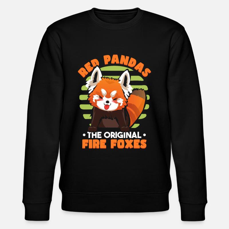 Niedlicher Roter Panda - Stanley/Stella Unisex Bio-Sweatshirt CHANGER  - Schwarz