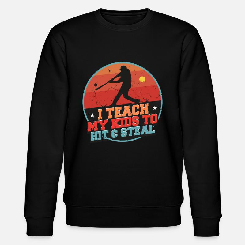 Lustiger Baseball-Papa-Spruch - Stanley/Stella Unisex Bio-Sweatshirt CHANGER  - Schwarz