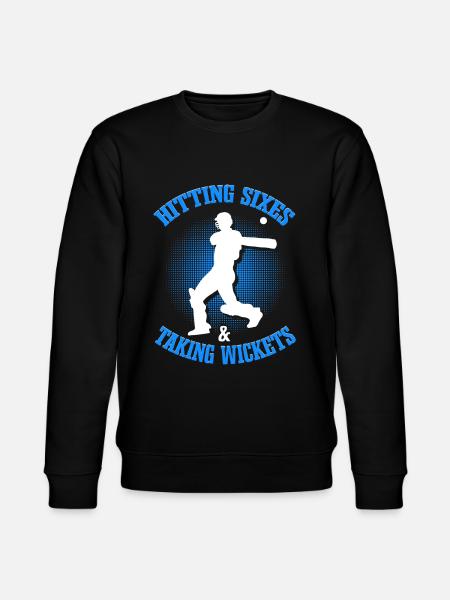 Hitting Sixes & Taking Wickets | Cricket - Stanley/Stella CHANGER Unisex Organic Sweatshirt - black